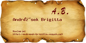 Andrásek Brigitta névjegykártya