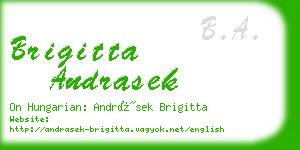 brigitta andrasek business card